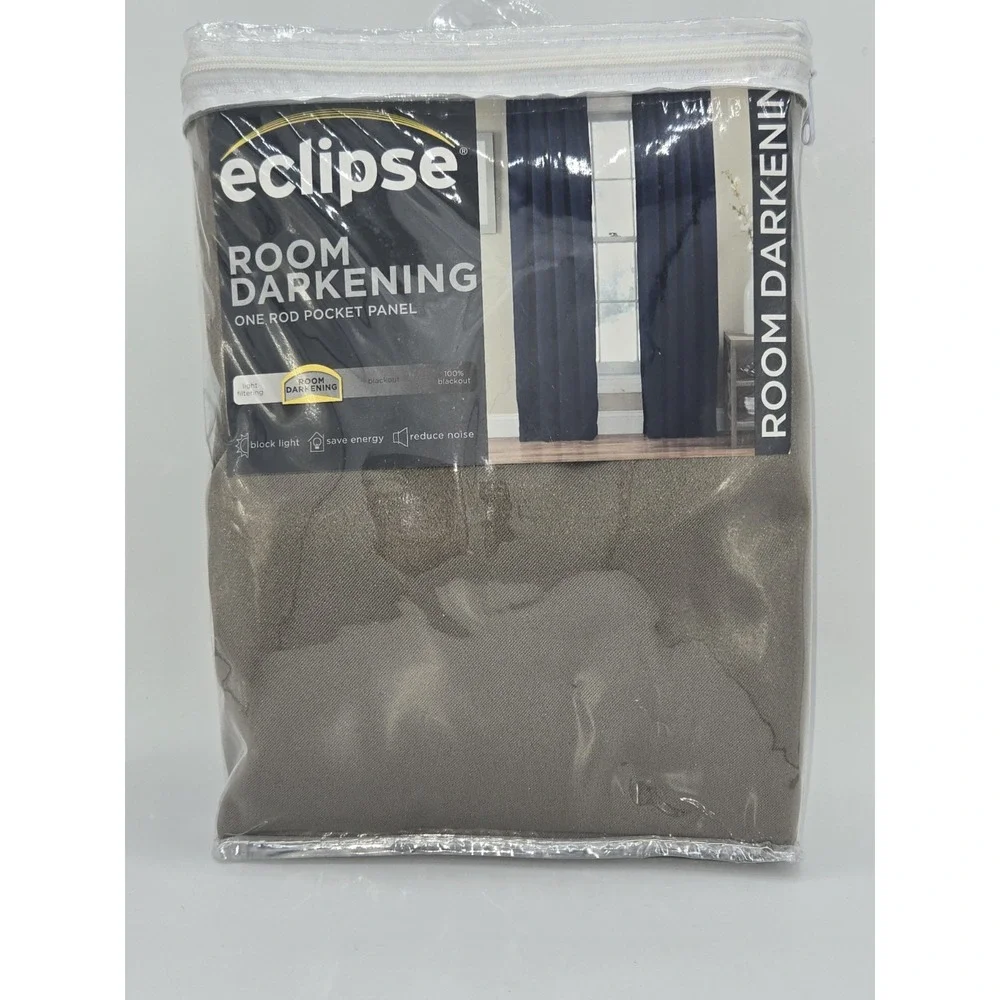 Eclipse Solid Thermapanel Room Darkening Single Curtain‎ Panel Mushroom 54
